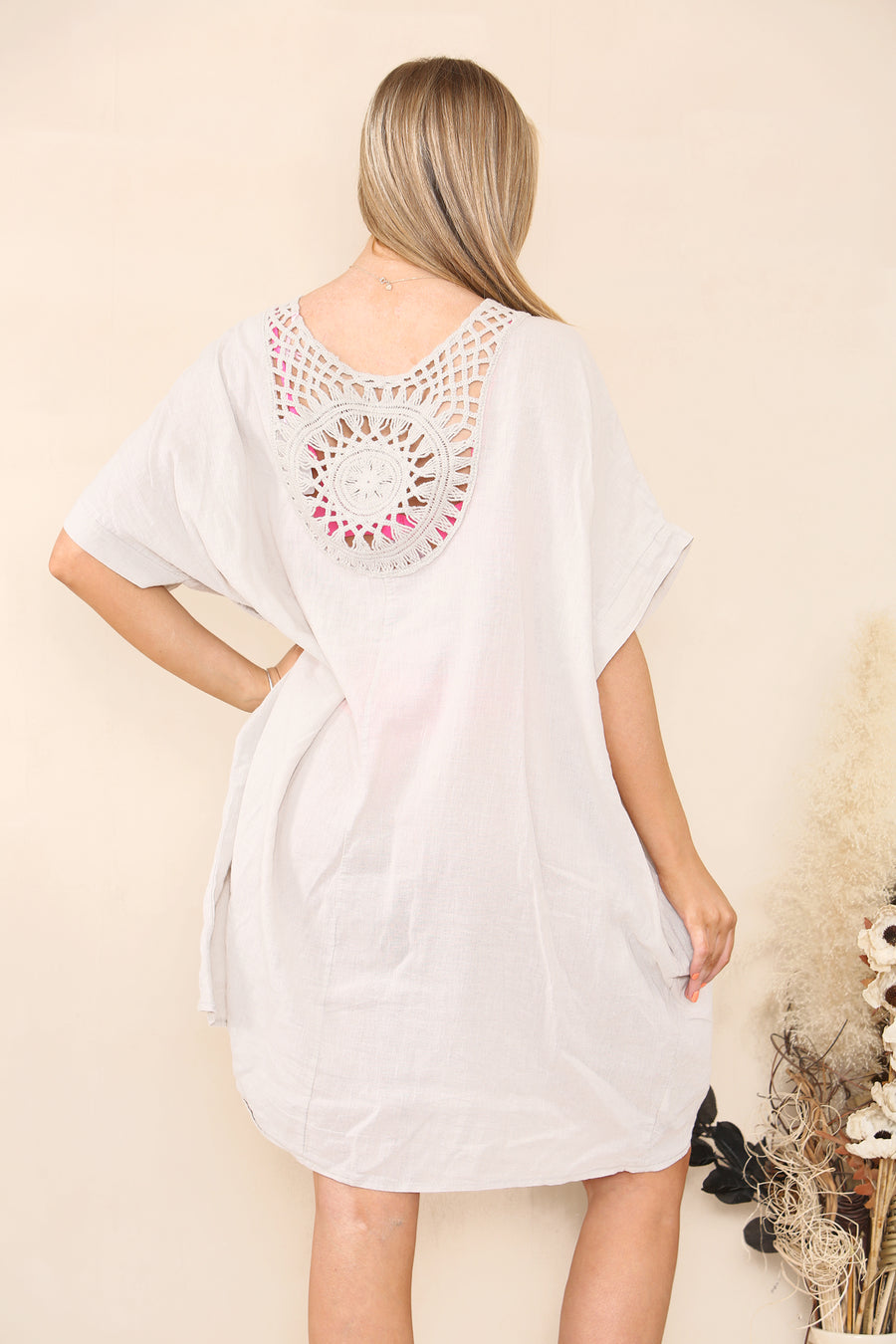 Embroidered back summer dress