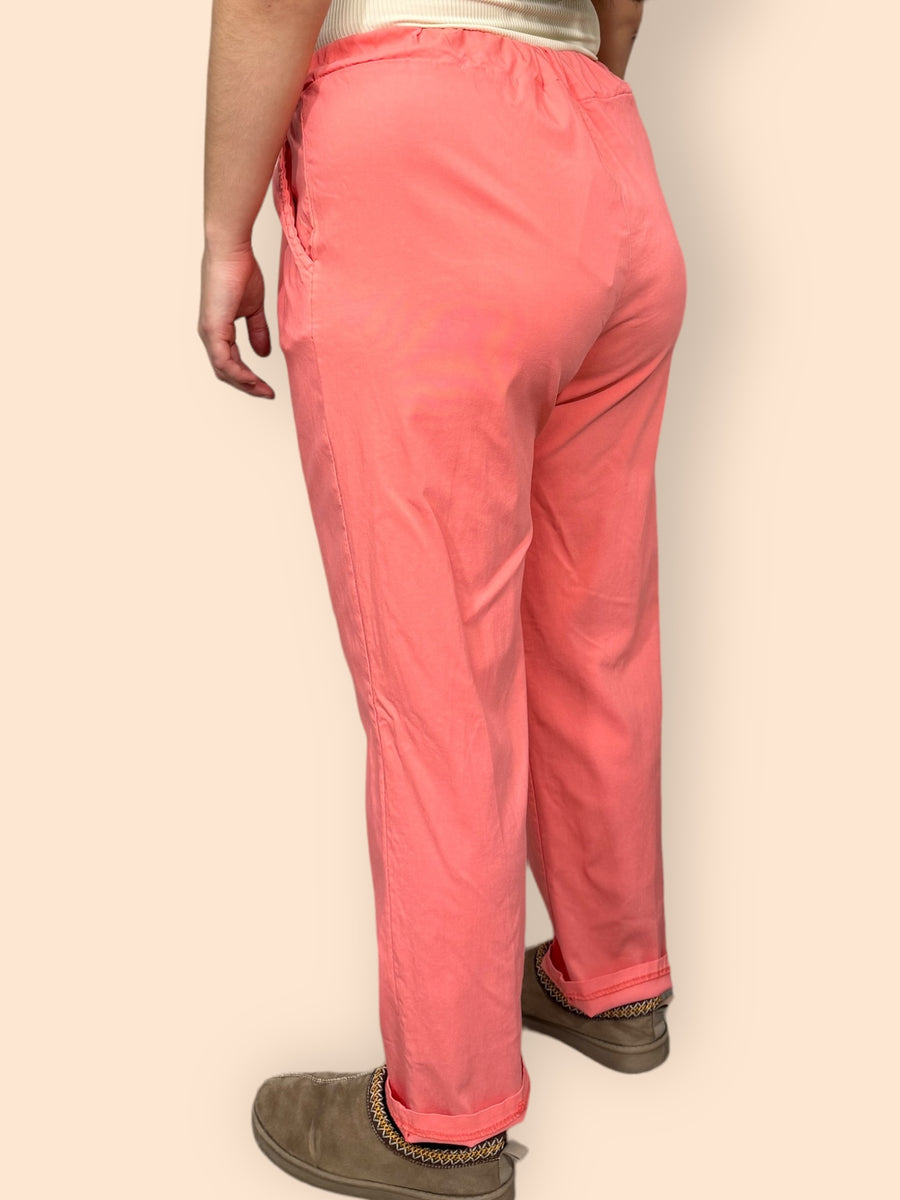 Super Stretchy Plus Size Magic Trousers With Elasticated Waistband and Drawstrings Side Pockets