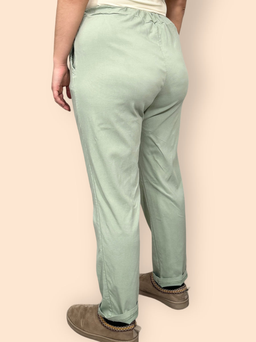 Super Stretchy Plus Size Magic Trousers With Elasticated Waistband and Drawstrings Side Pockets