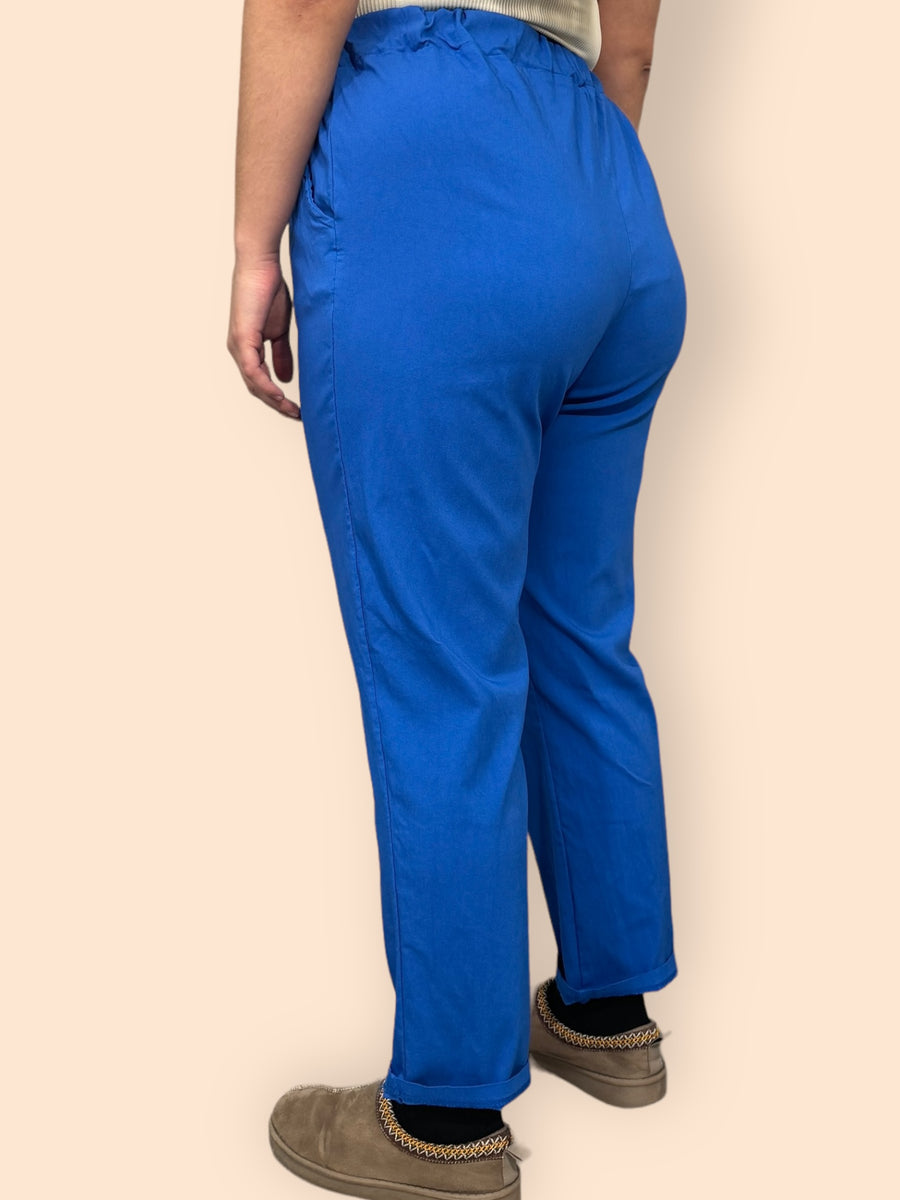 Super Stretchy Plus Size Magic Trousers With Elasticated Waistband and Drawstrings Side Pockets