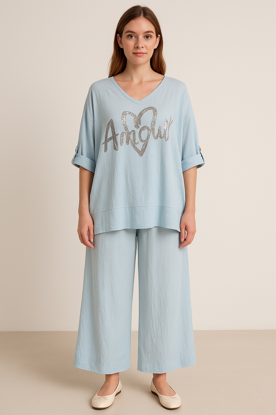 AMOUR FOILED PRINT CO-ORD SET