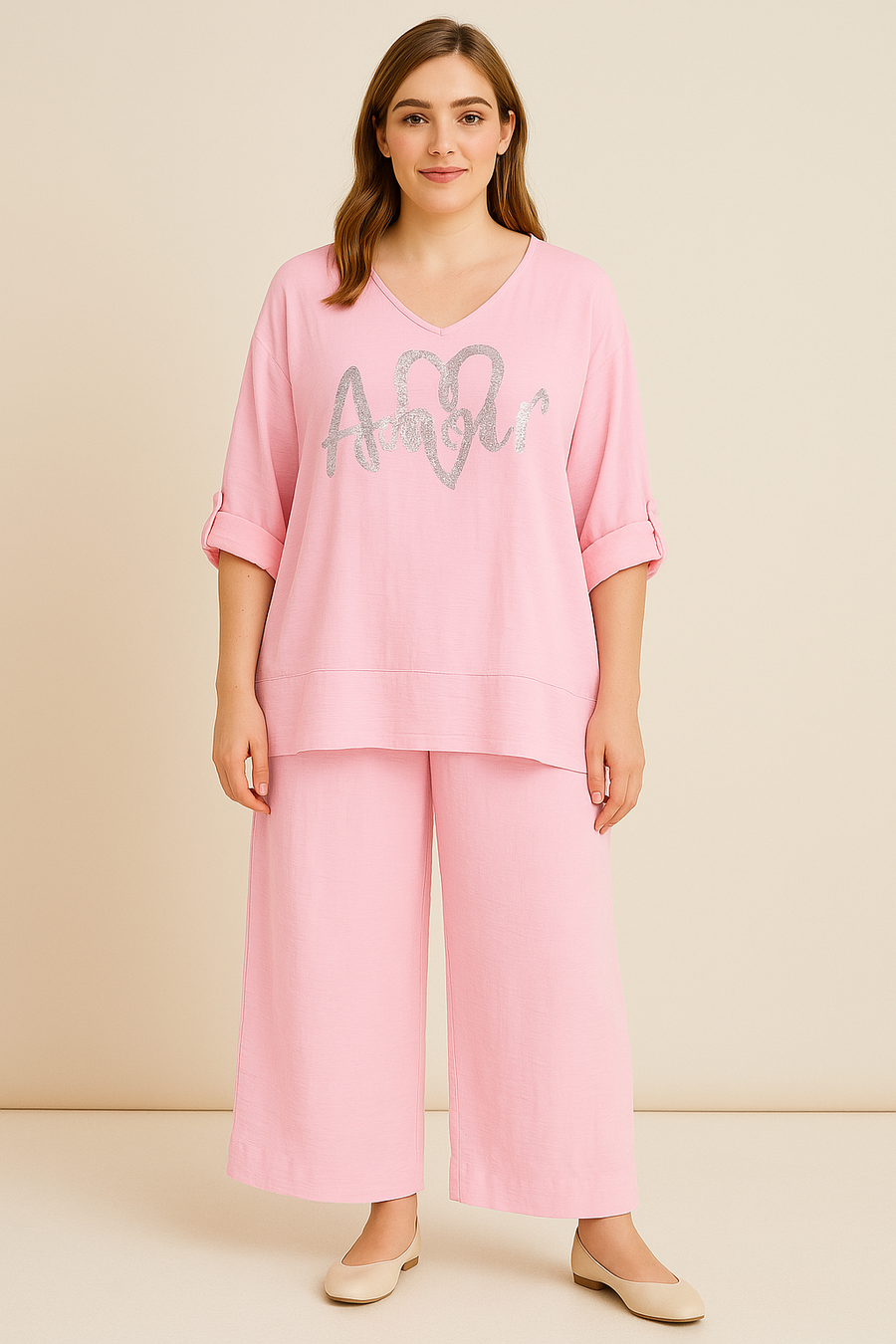 AMOUR FOILED PRINT CO-ORD SET