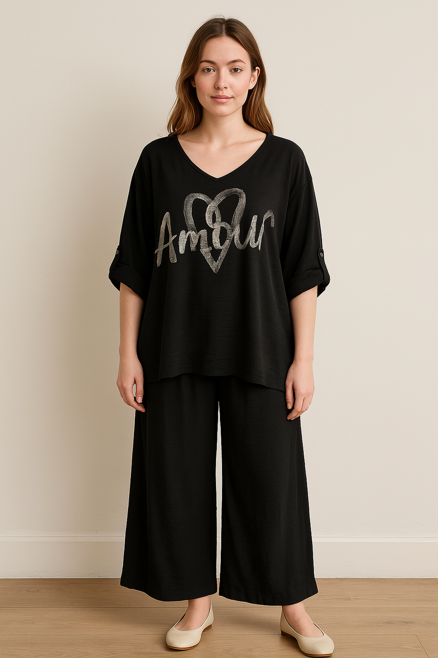 AMOUR FOILED PRINT CO-ORD SET