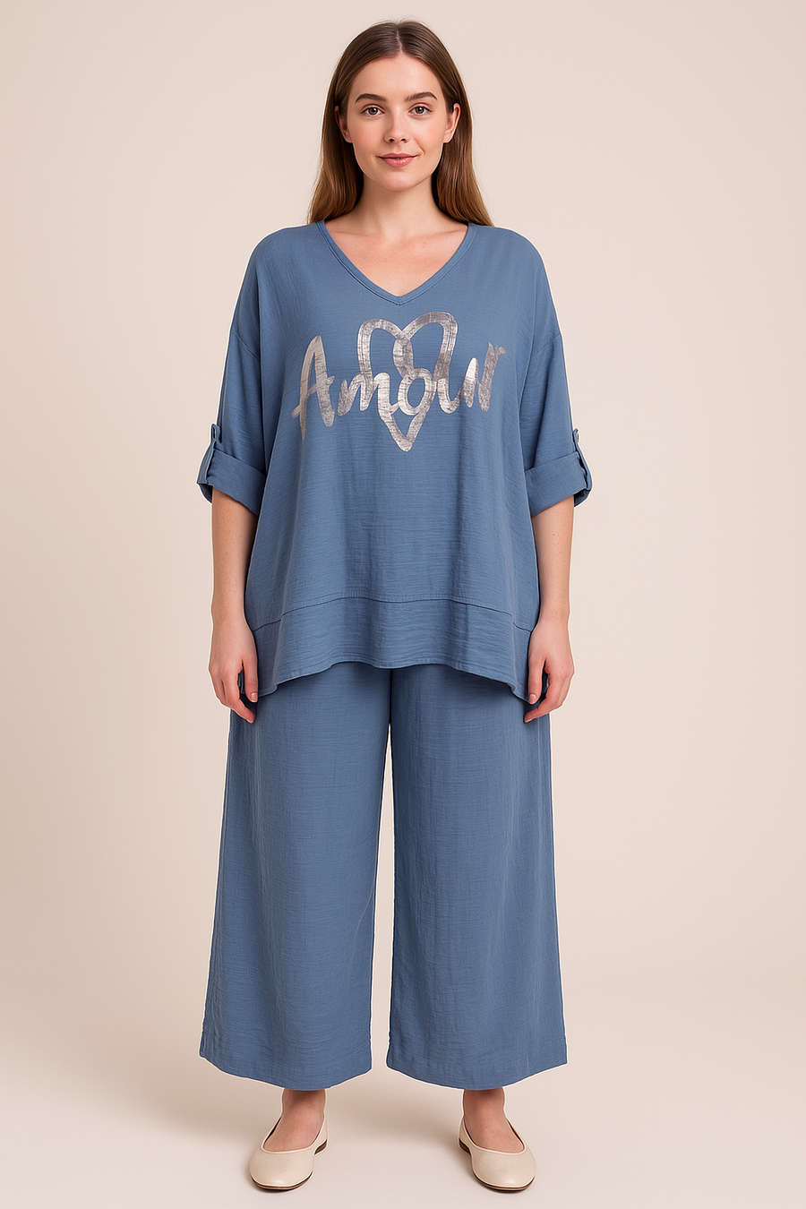 AMOUR FOILED PRINT CO-ORD SET
