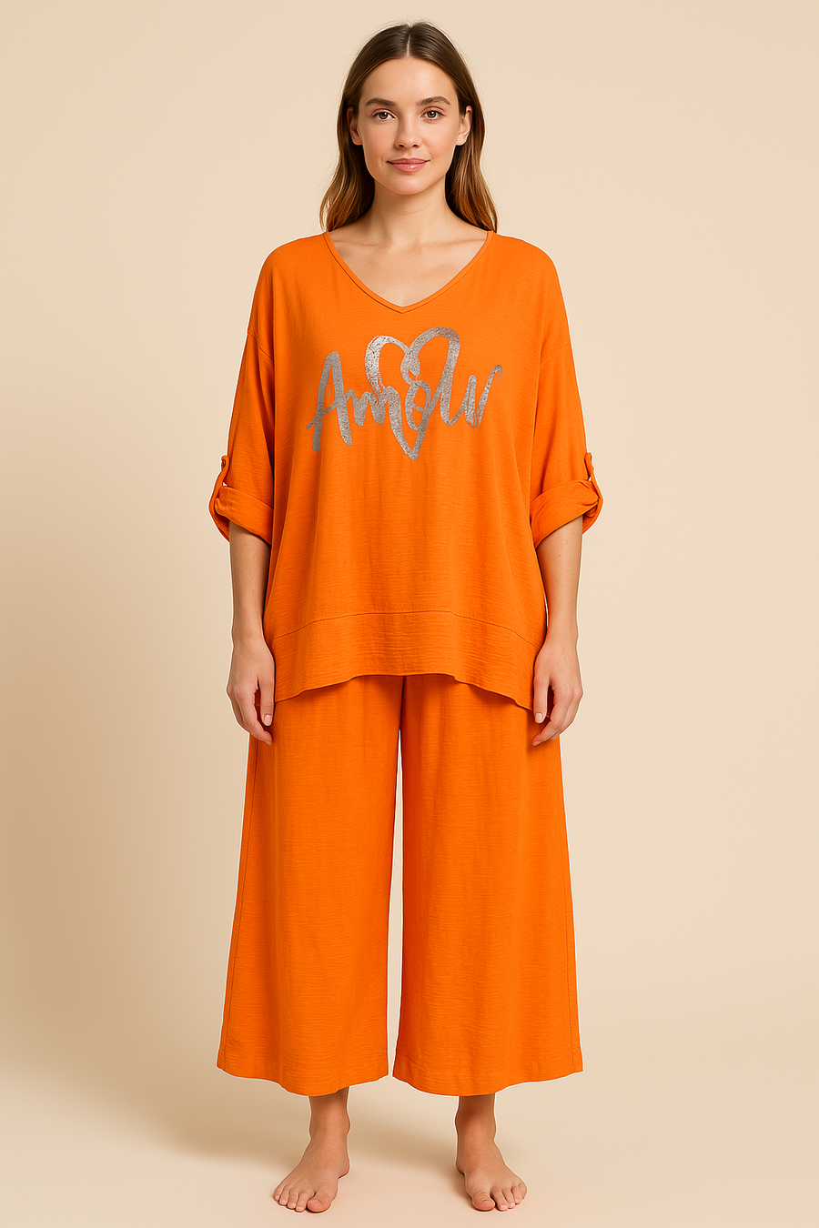 AMOUR FOILED PRINT CO-ORD SET