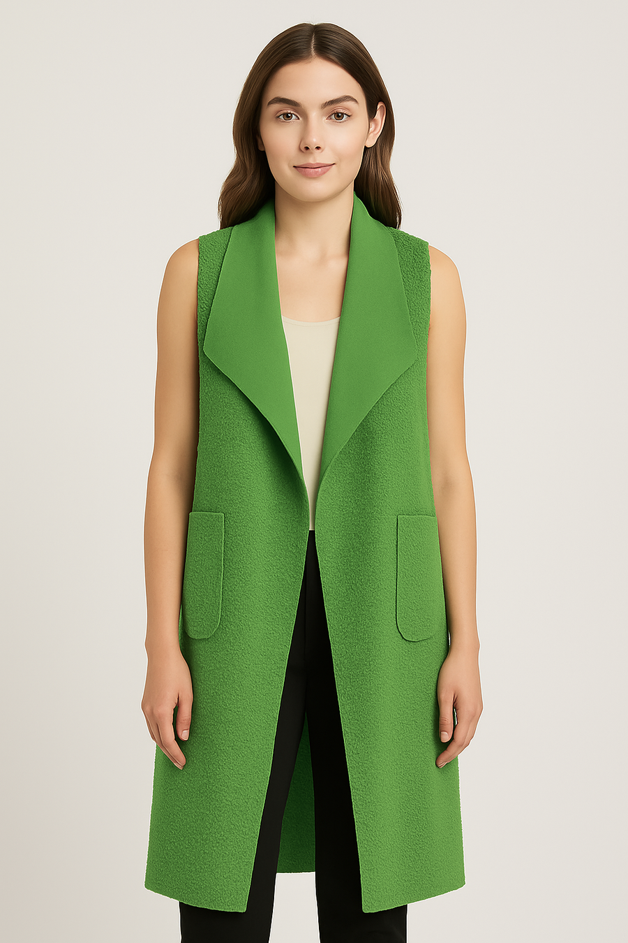 BOUCLE' DRAPED WATERFALL WAISTCOAT GILET