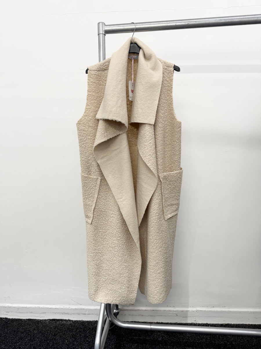 BOUCLE' DRAPED WATERFALL WAISTCOAT GILET