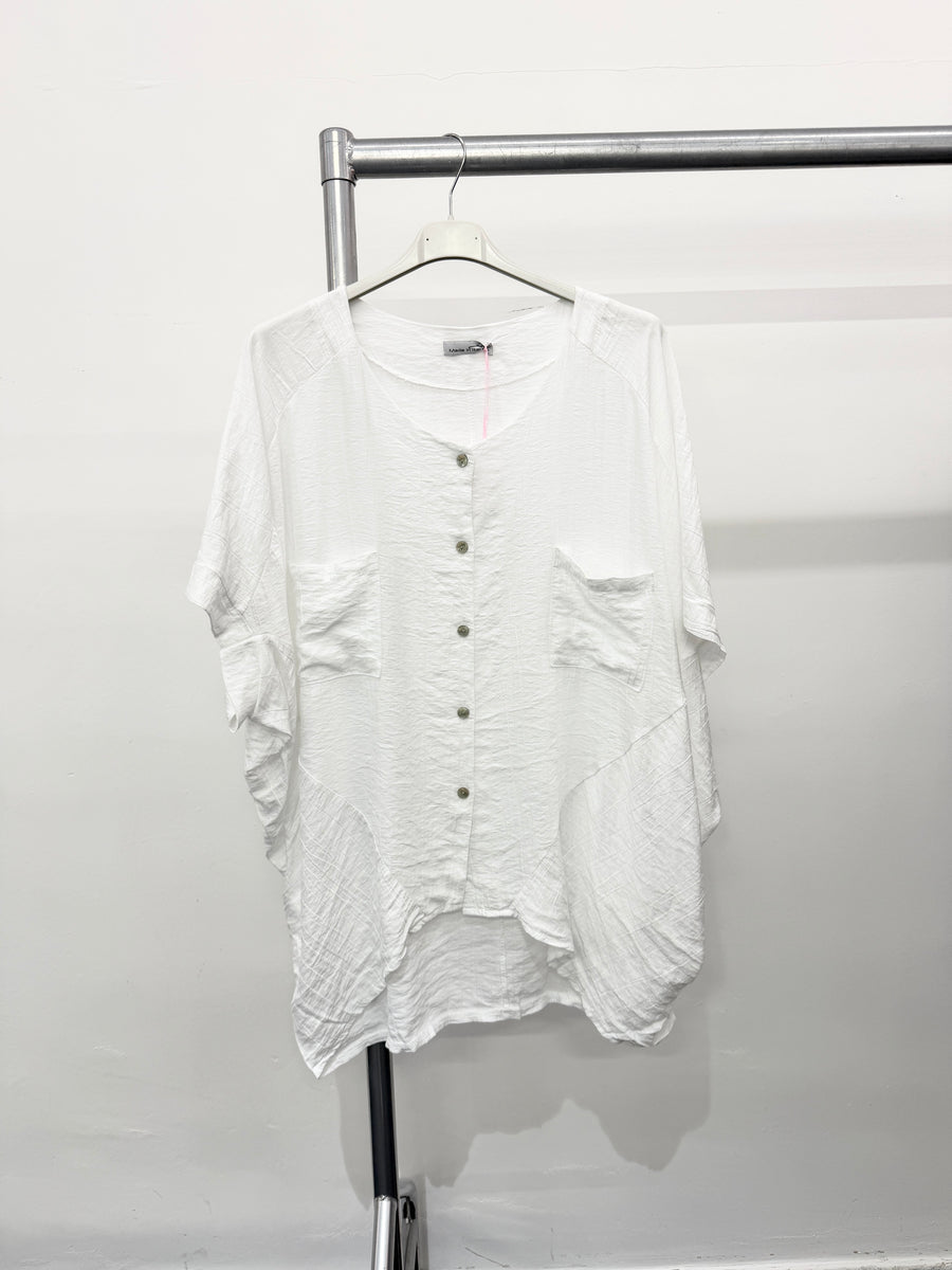 PLUS SIZE BALLON SHAPE BUTTON UP TOP
