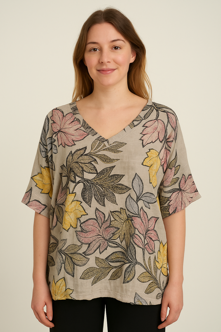FLORAL PRINT 100% COTTON T-SHIRT
