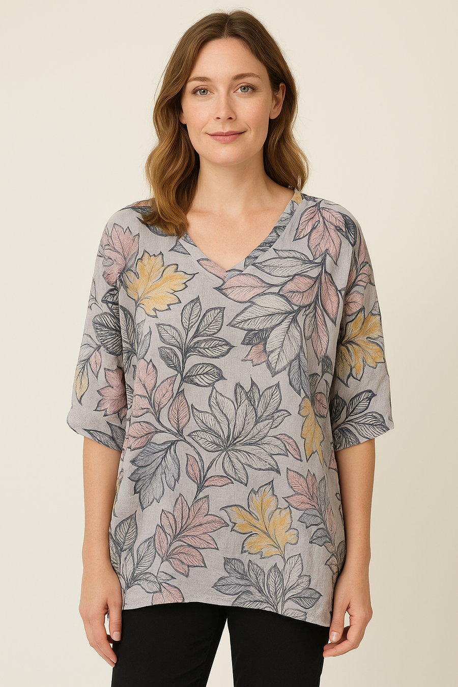 FLORAL PRINT 100% COTTON T-SHIRT