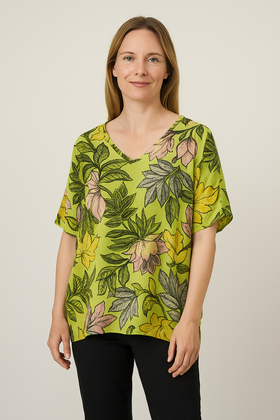 FLORAL PRINT 100% COTTON T-SHIRT