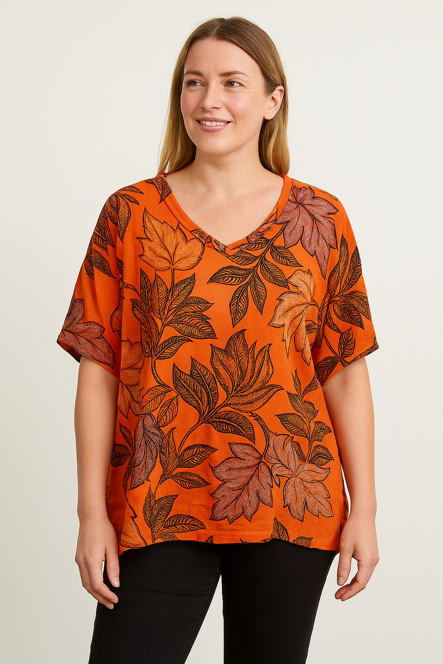 FLORAL PRINT 100% COTTON T-SHIRT