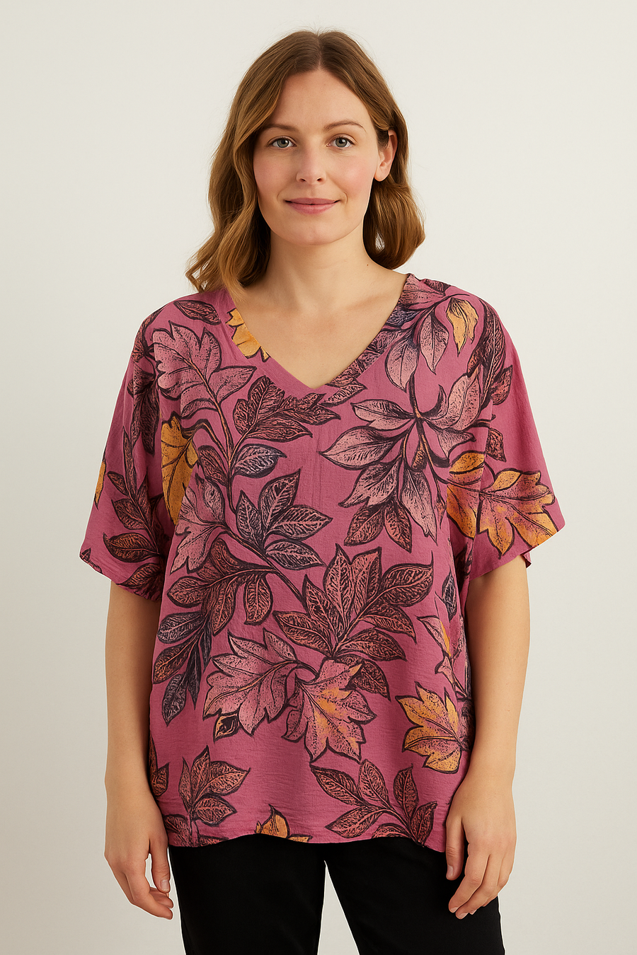 FLORAL PRINT 100% COTTON T-SHIRT