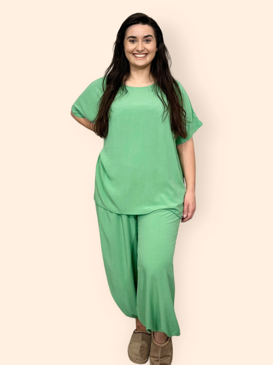 Cotton Harem Trousers Set in Plain Solid Colours Lightweight Baggy Loose Fit