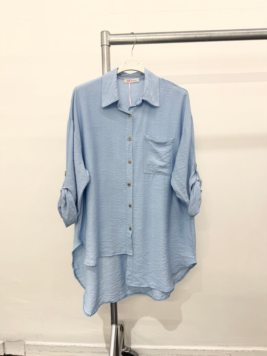 PURE VISCOSE LIGHTWEIGHT ASYMMETRIC SHIRT