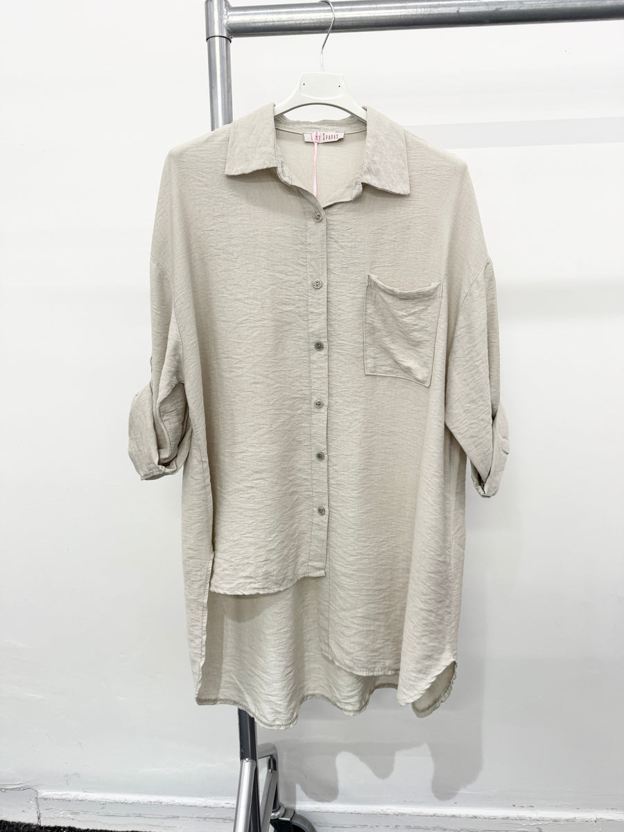 PURE VISCOSE LIGHTWEIGHT ASYMMETRIC SHIRT