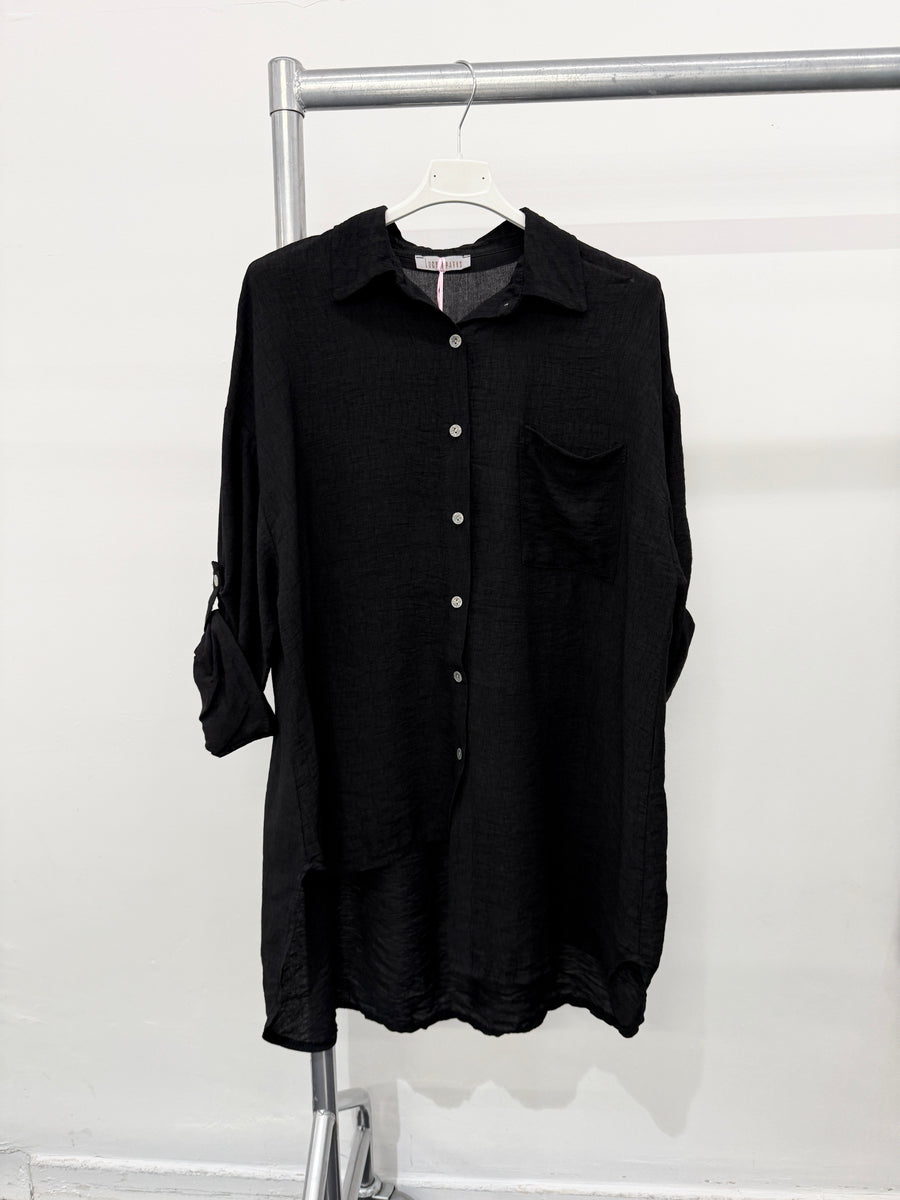 PURE VISCOSE LIGHTWEIGHT ASYMMETRIC SHIRT