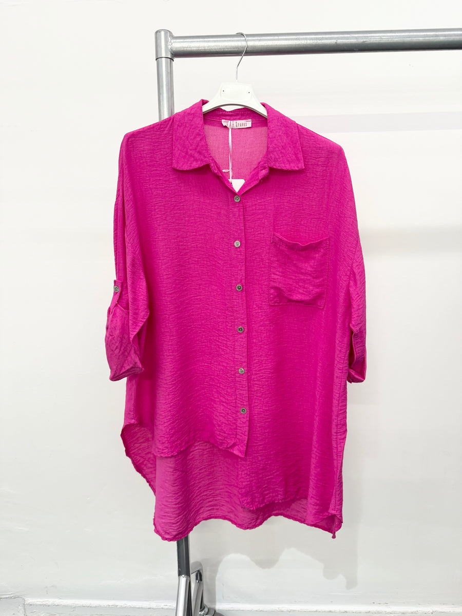 PURE VISCOSE LIGHTWEIGHT ASYMMETRIC SHIRT