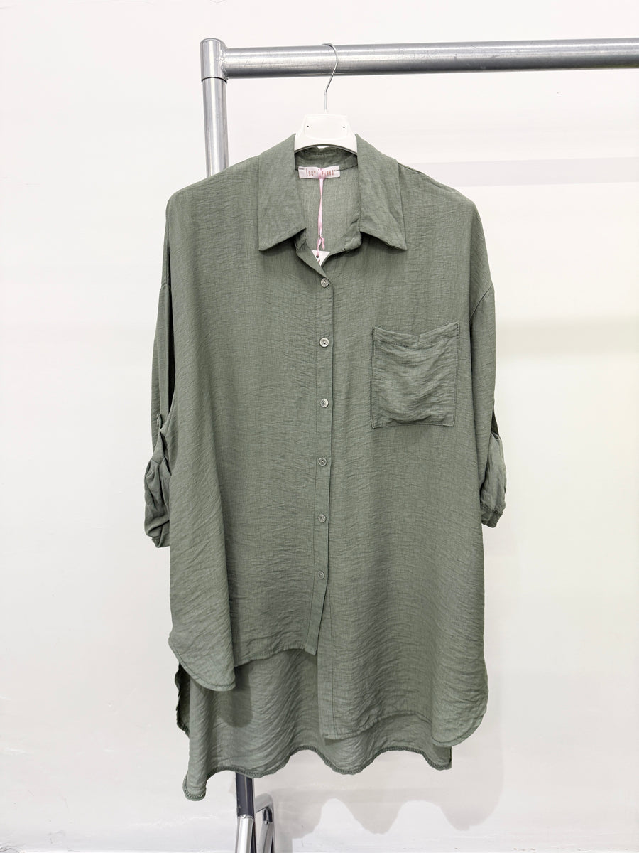 PURE VISCOSE LIGHTWEIGHT ASYMMETRIC SHIRT