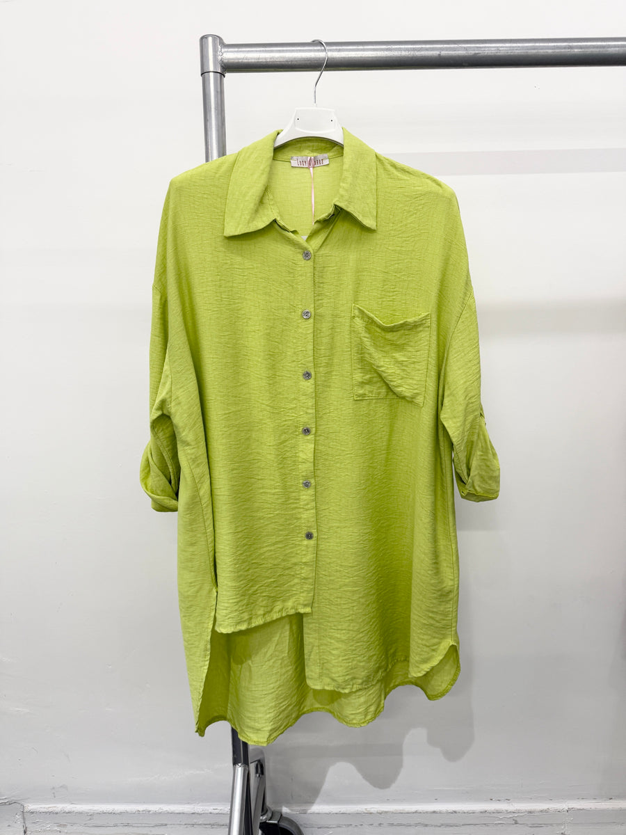 PURE VISCOSE LIGHTWEIGHT ASYMMETRIC SHIRT