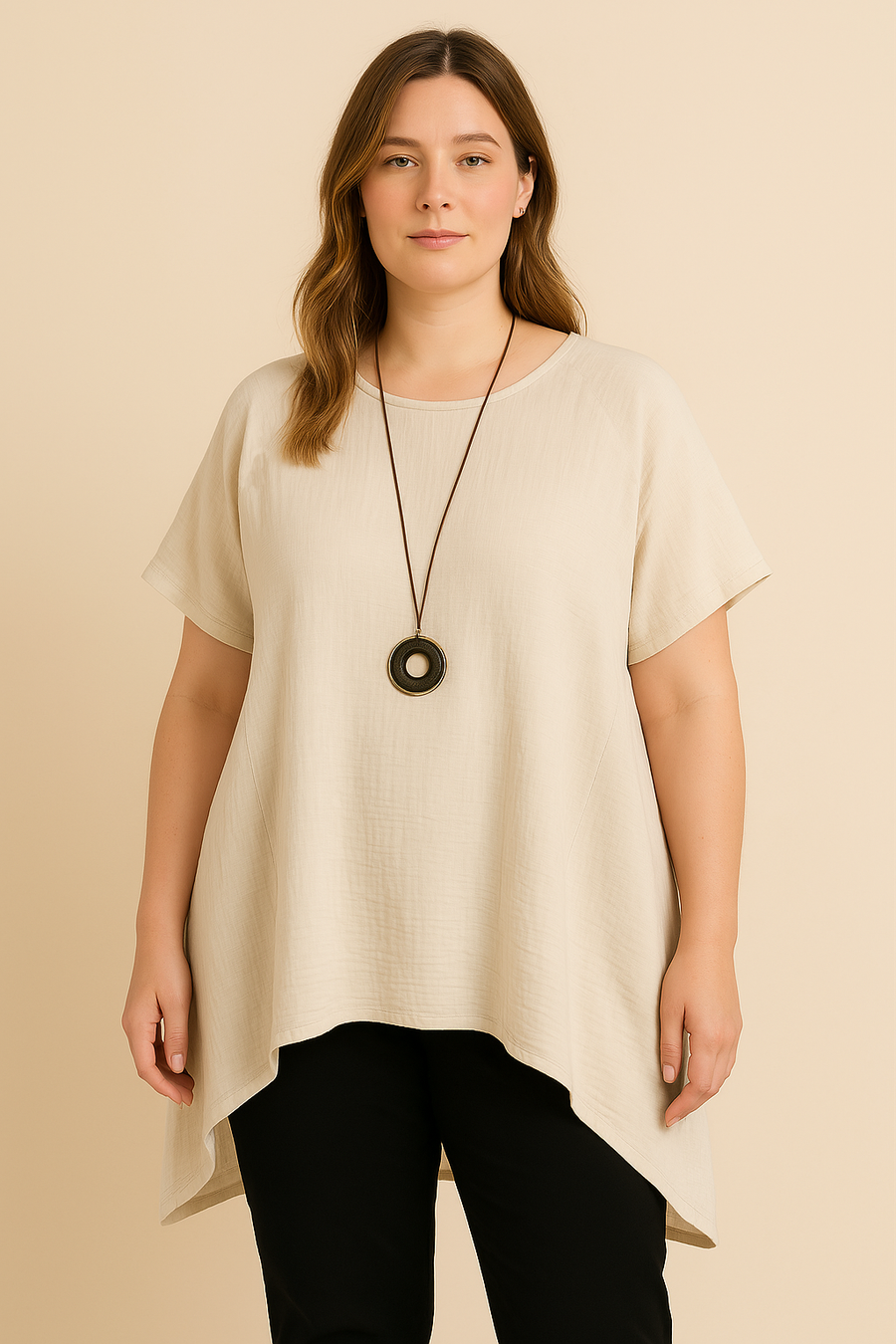 DROPPED SIDES AND BACK TOP WITH NECKLACE