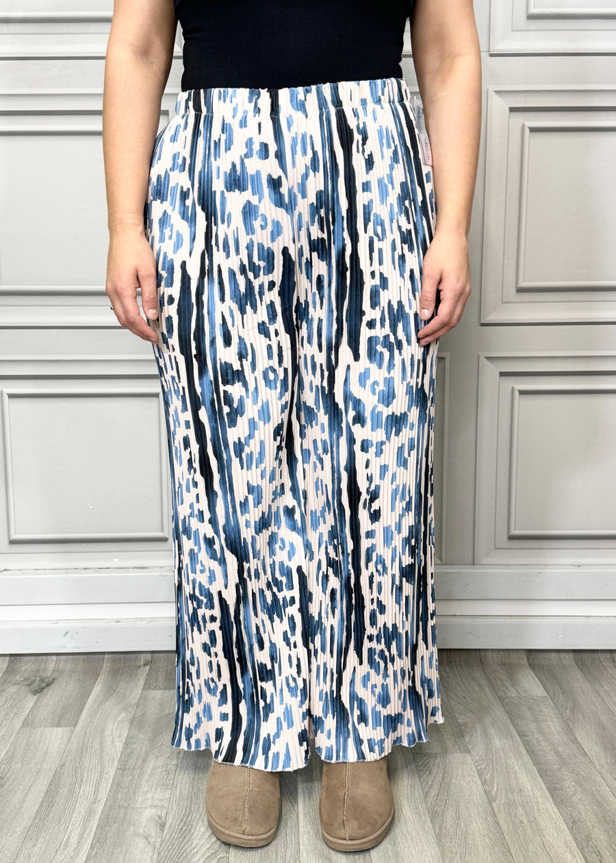 Multi Print Super Stretchy Pleated Pants