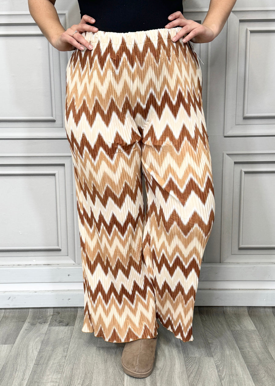 Multi Print Super Stretchy Pleated Pants