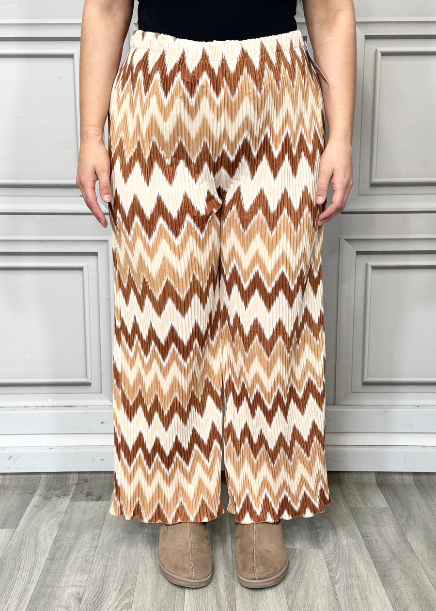 Multi Print Super Stretchy Pleated Pants