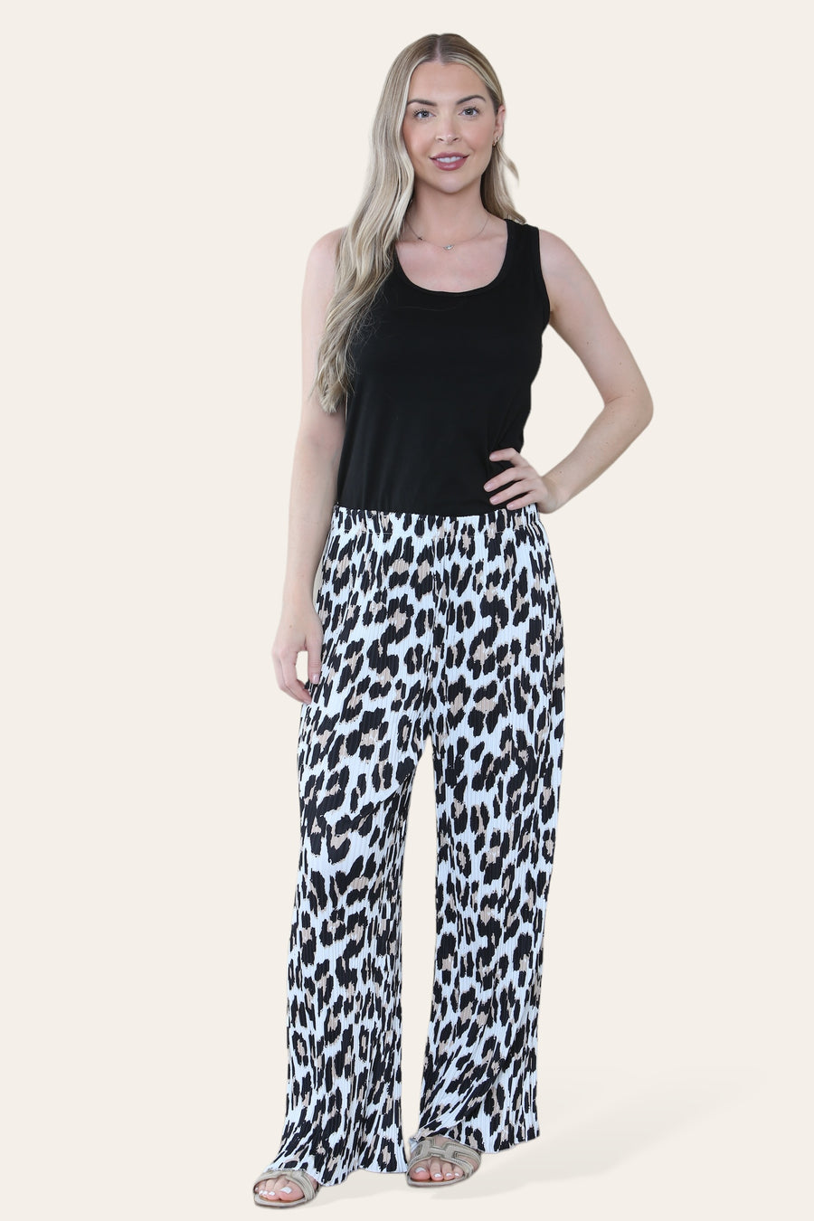 Multi Print Super Stretchy Pleated Pants