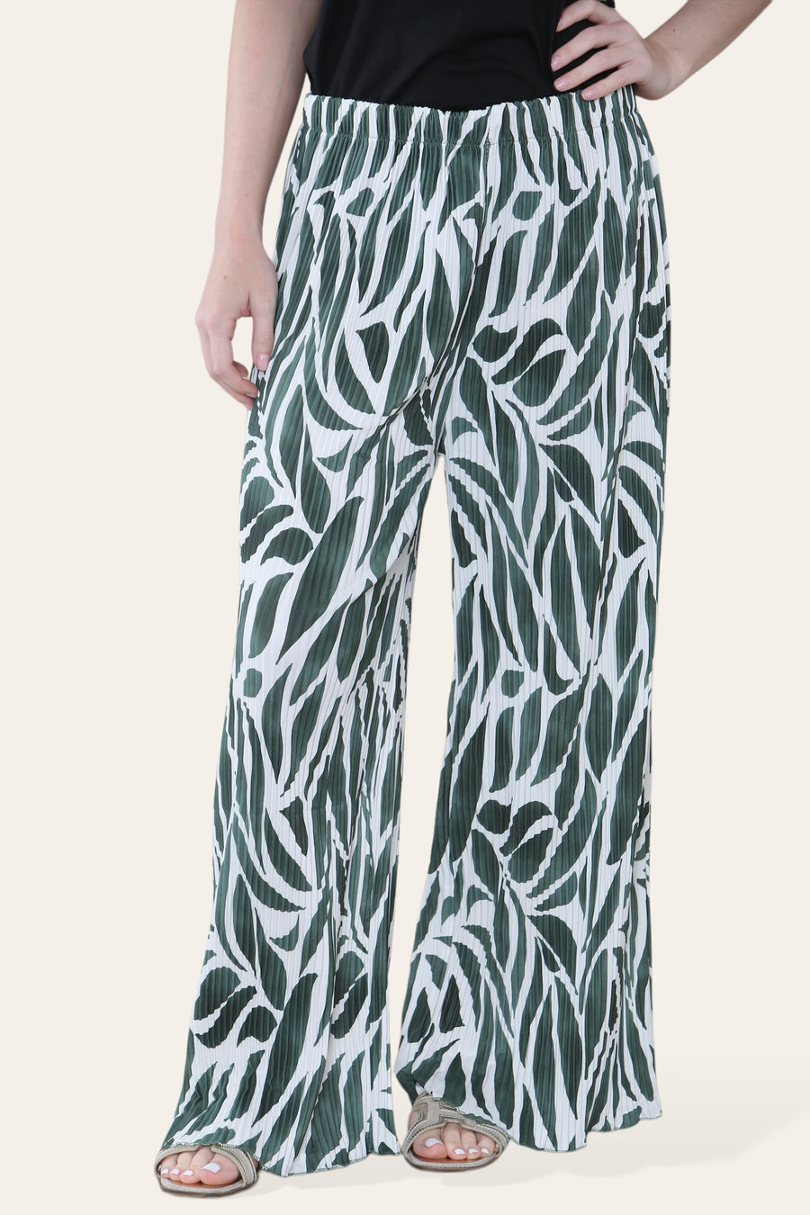 Multi Print Super Stretchy Pleated Pants