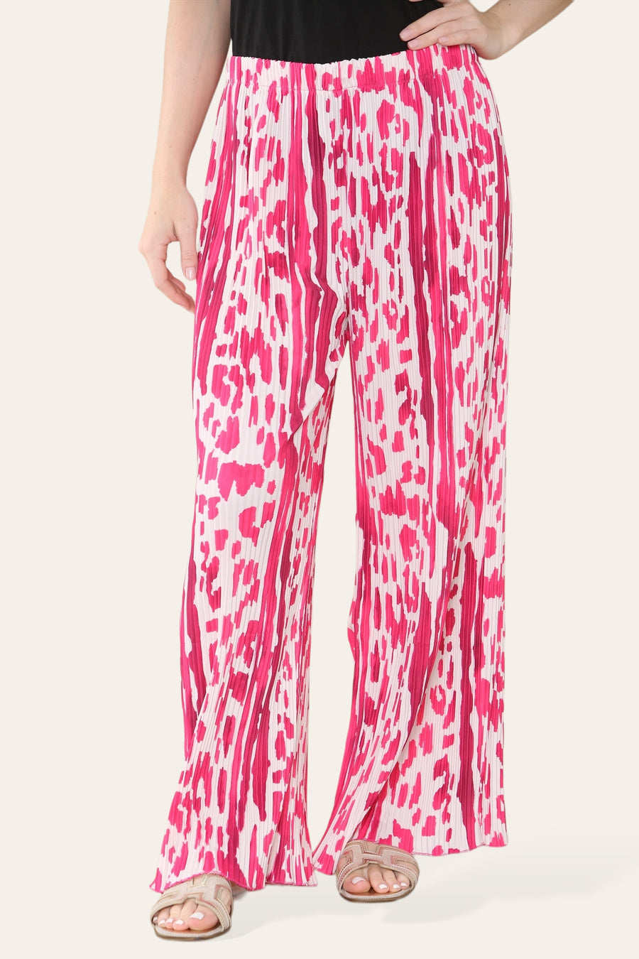 Multi Print Super Stretchy Pleated Pants