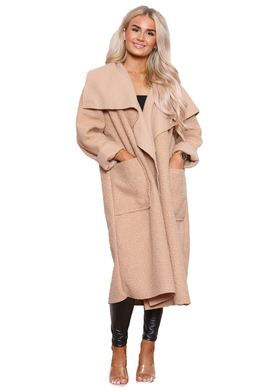 Draped Boucle' Coat