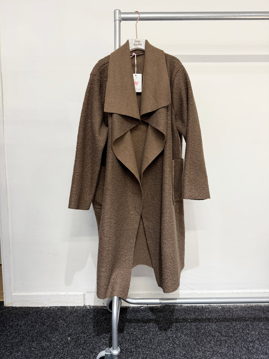 Draped Boucle' Coat