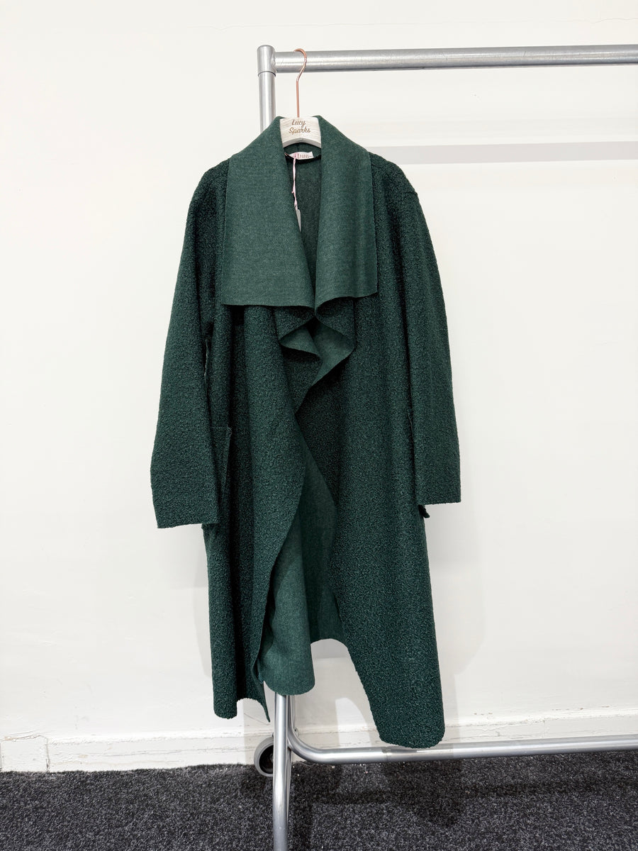 Draped Boucle' Coat