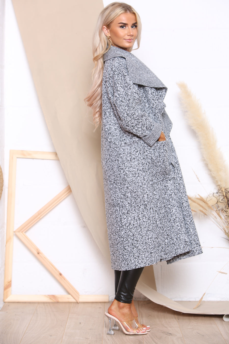 Draped Boucle' Coat