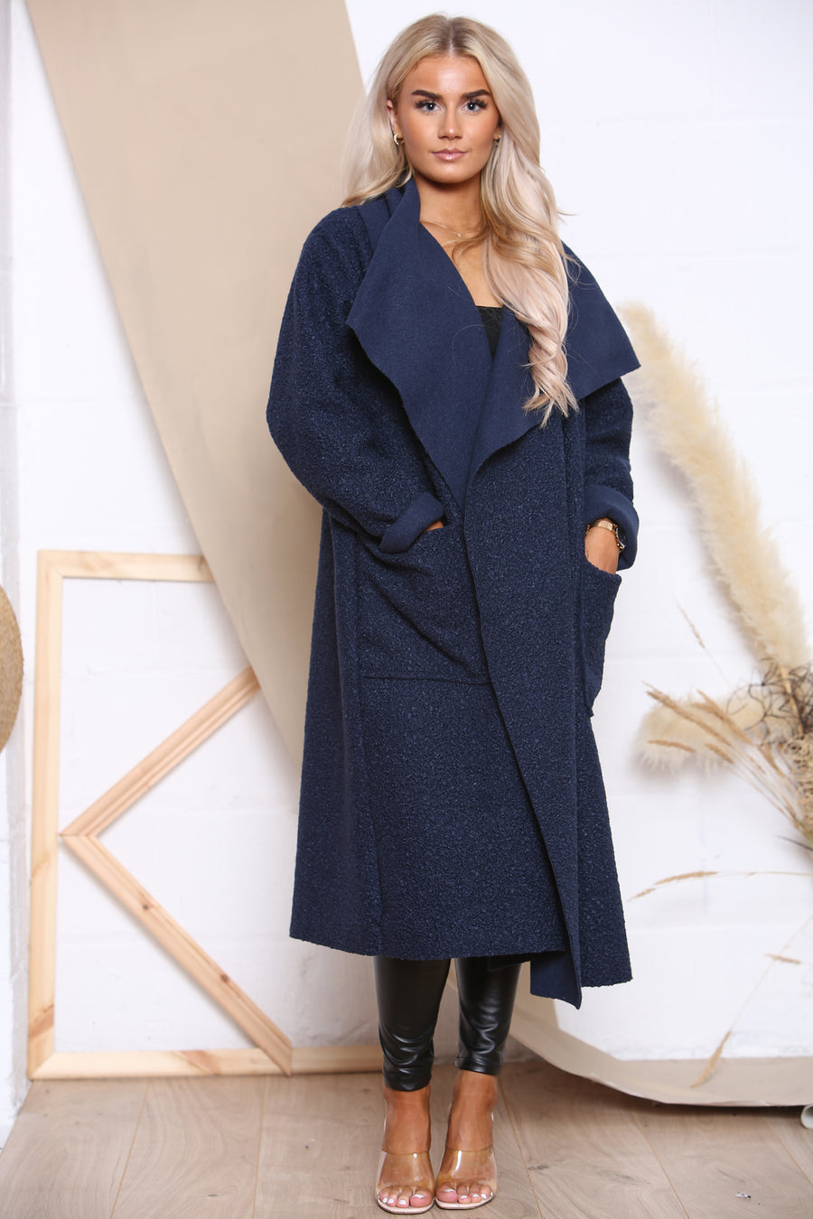 Draped Boucle' Coat