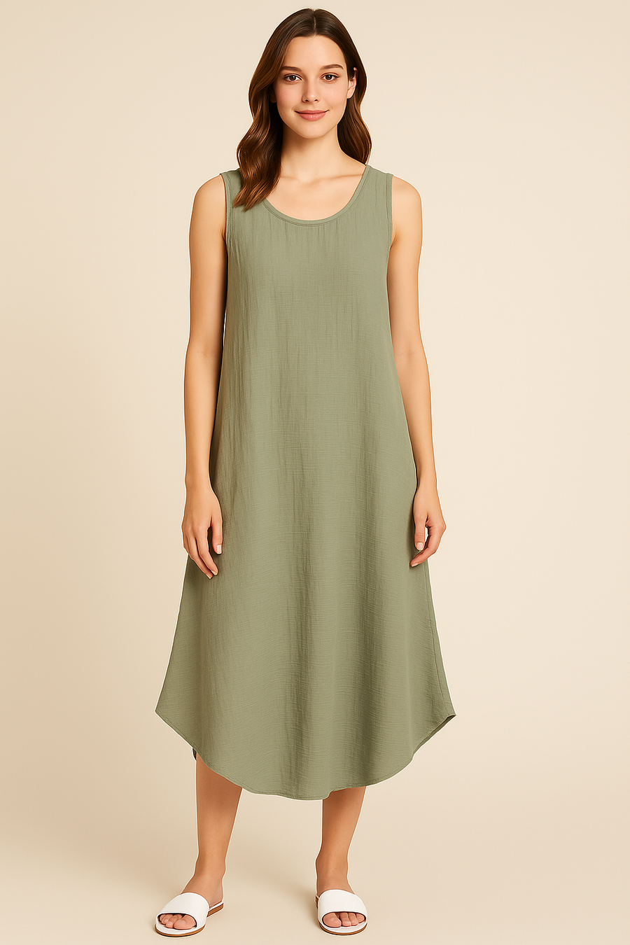 PLAIN SLEEVELESS DRESS