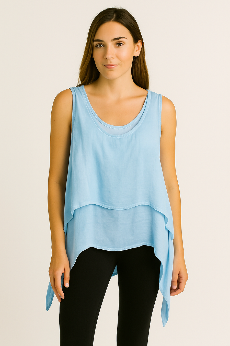 COLD WASHED 2 PIECE SLEEVELESS TOP
