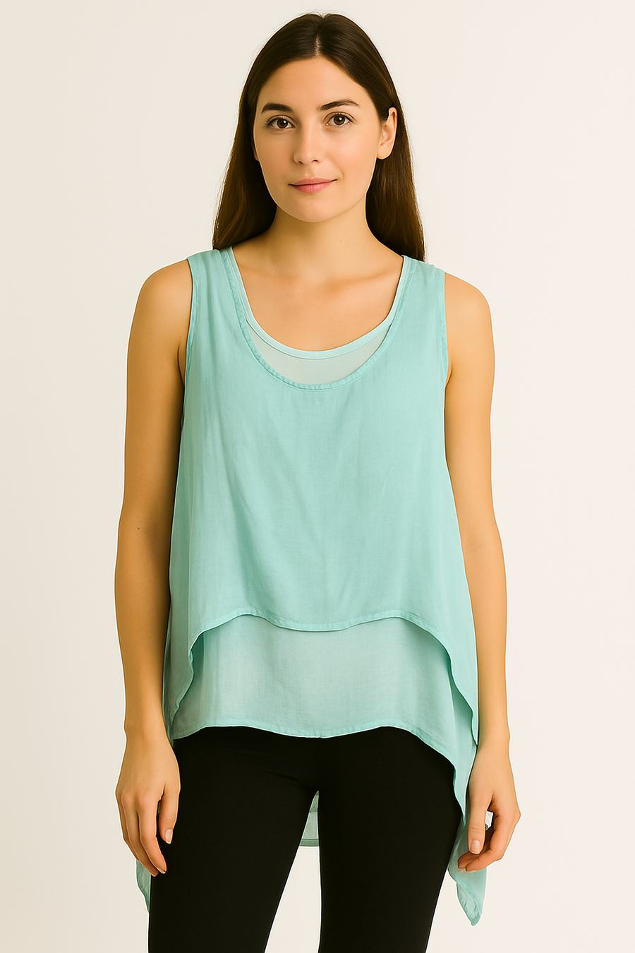 COLD WASHED 2 PIECE SLEEVELESS TOP