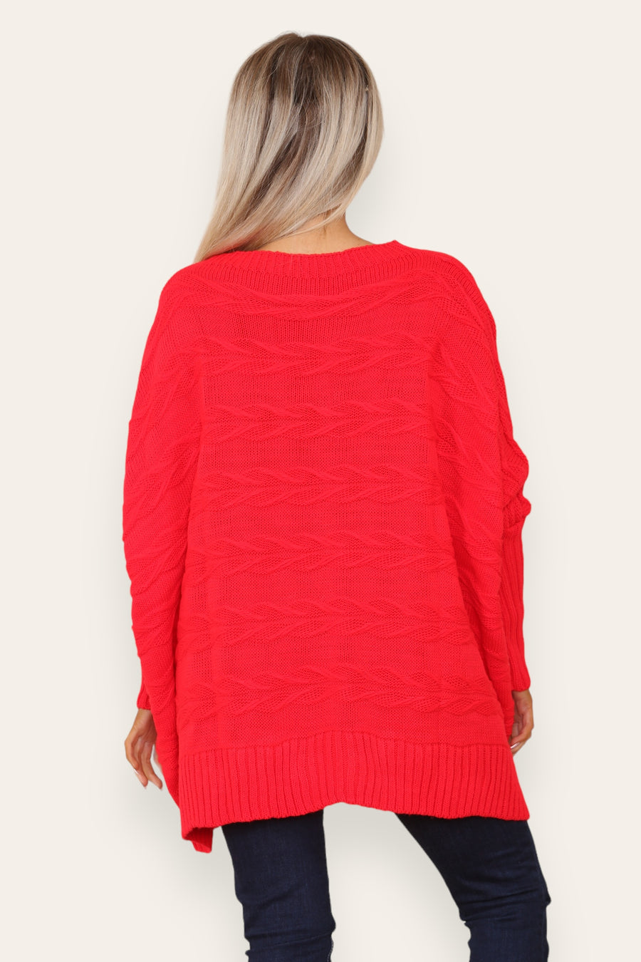 Braided knit oversized jumper