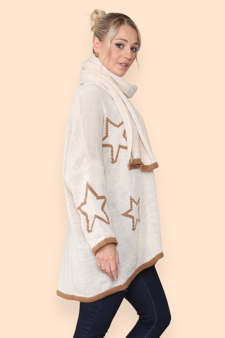 Star Knitted Jumper with Matching Scarf