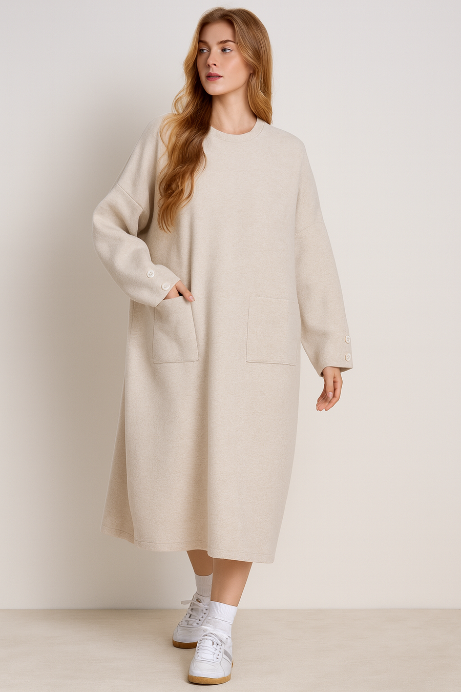 HEAVY KNIT DRESS WITH POCKETS