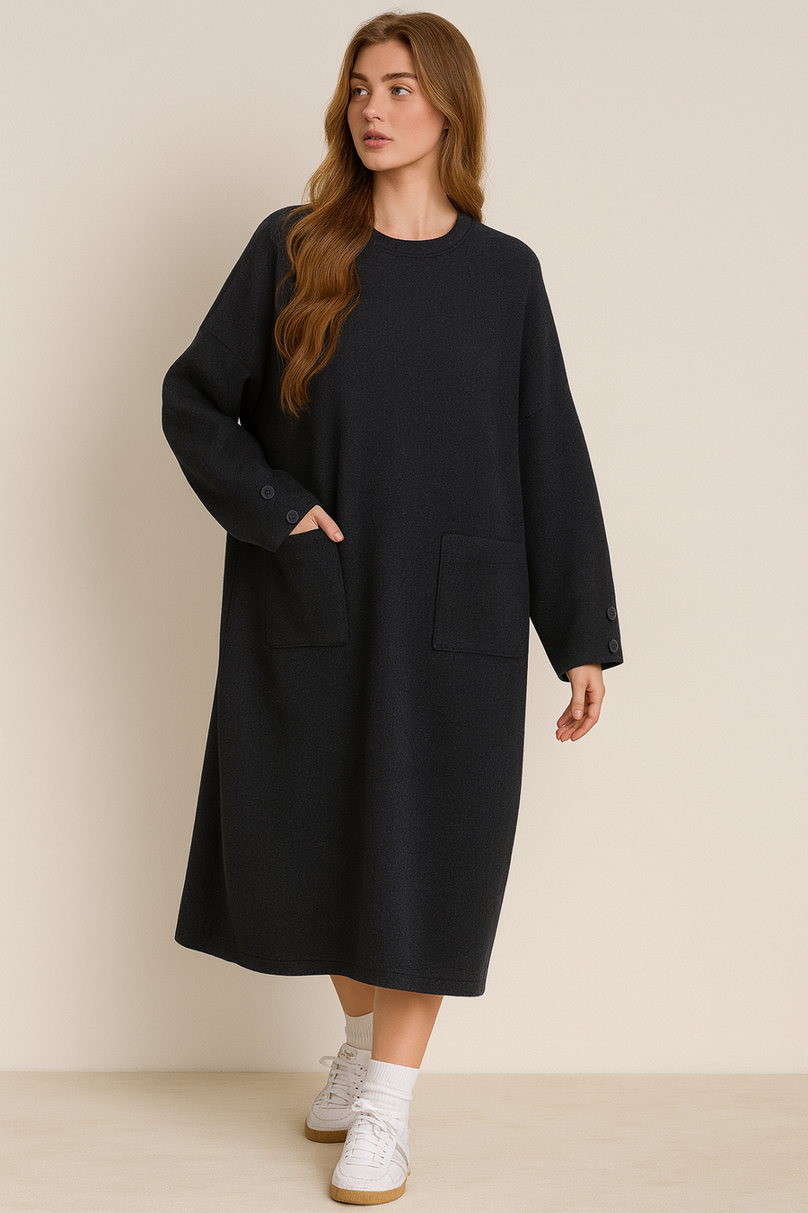 HEAVY KNIT DRESS WITH POCKETS