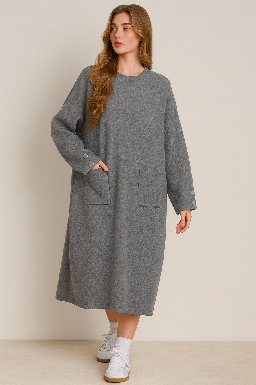 HEAVY KNIT DRESS WITH POCKETS