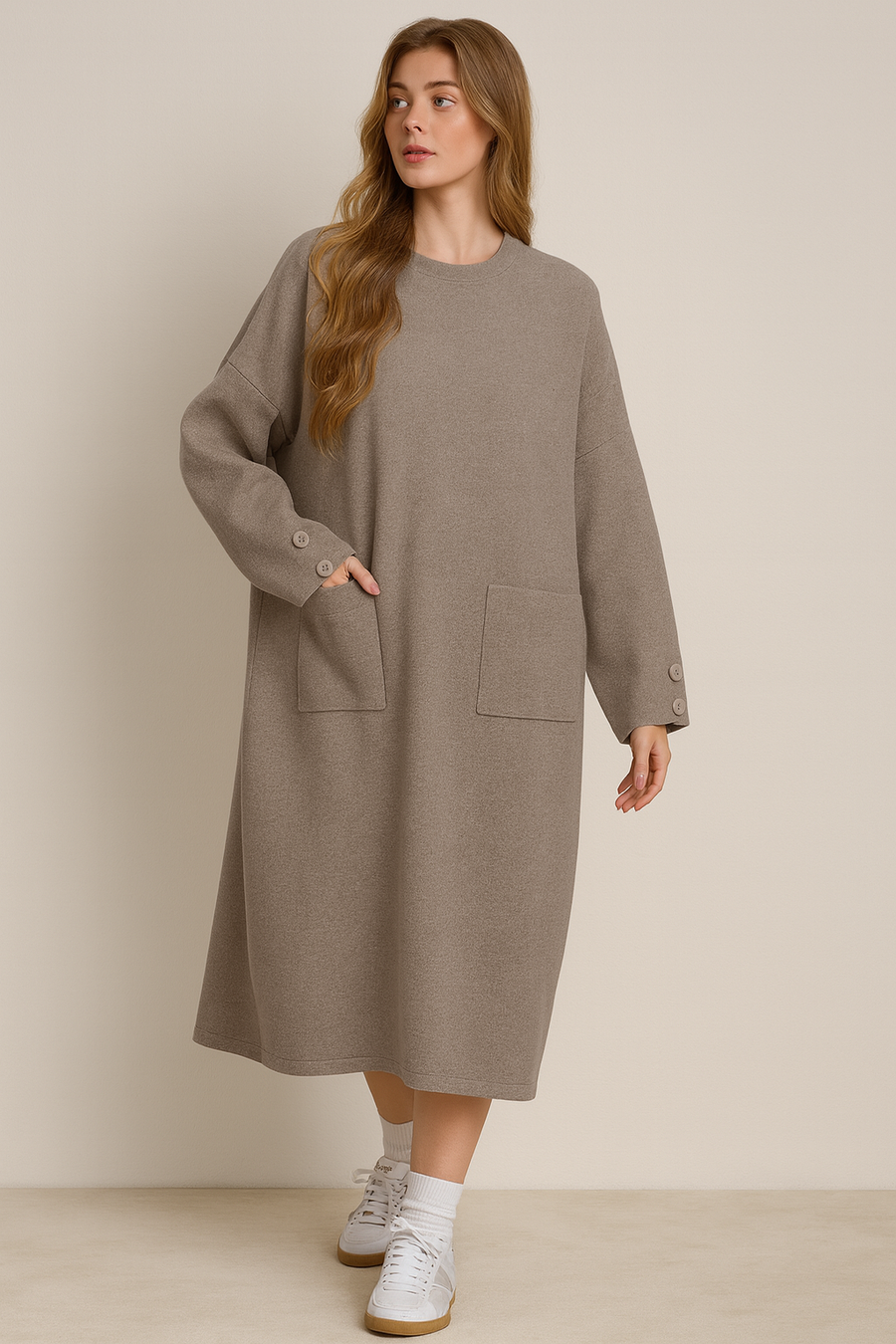HEAVY KNIT DRESS WITH POCKETS