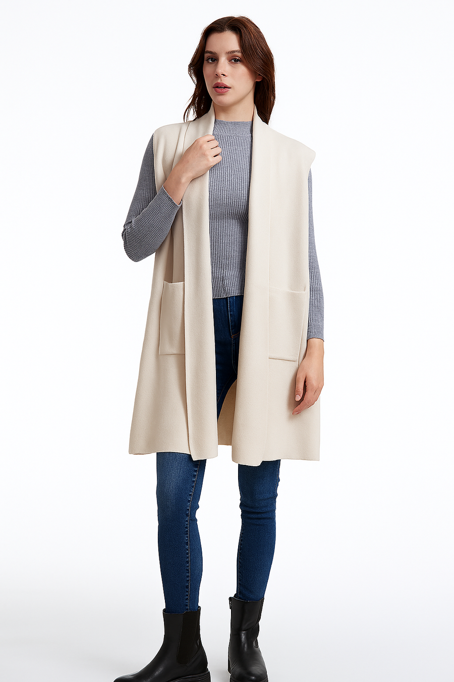 SOFT KNIT GILET WITH POCKETS