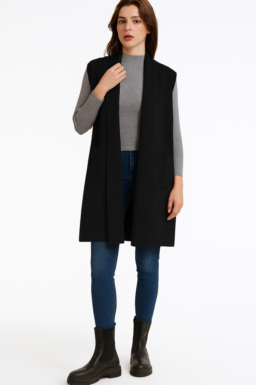 SOFT KNIT GILET WITH POCKETS