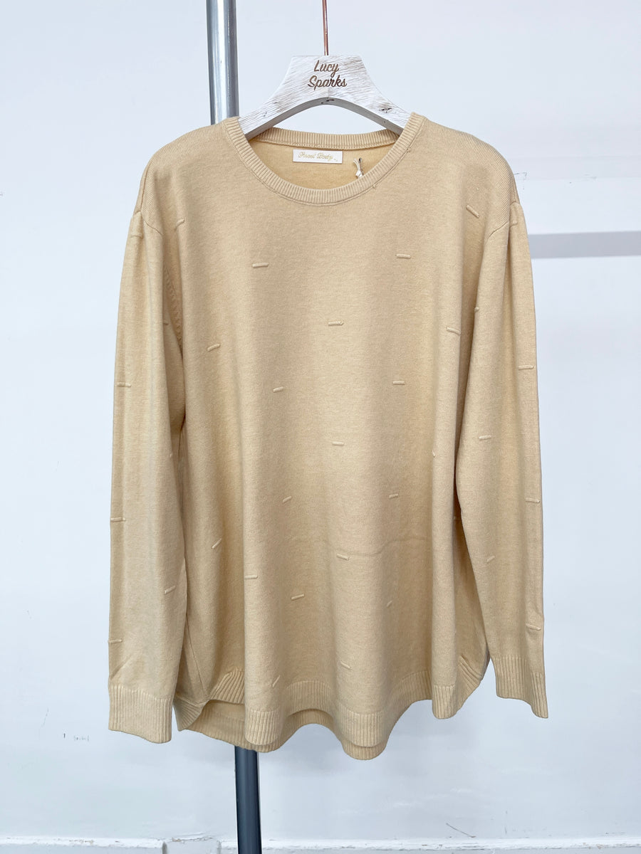 Embossed Design Soft Knit Jumper