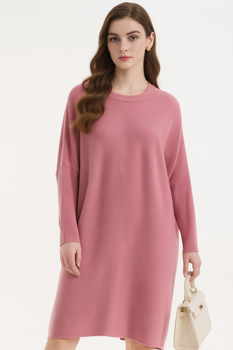 Ribbed Soft Knit Plus Size Dress
