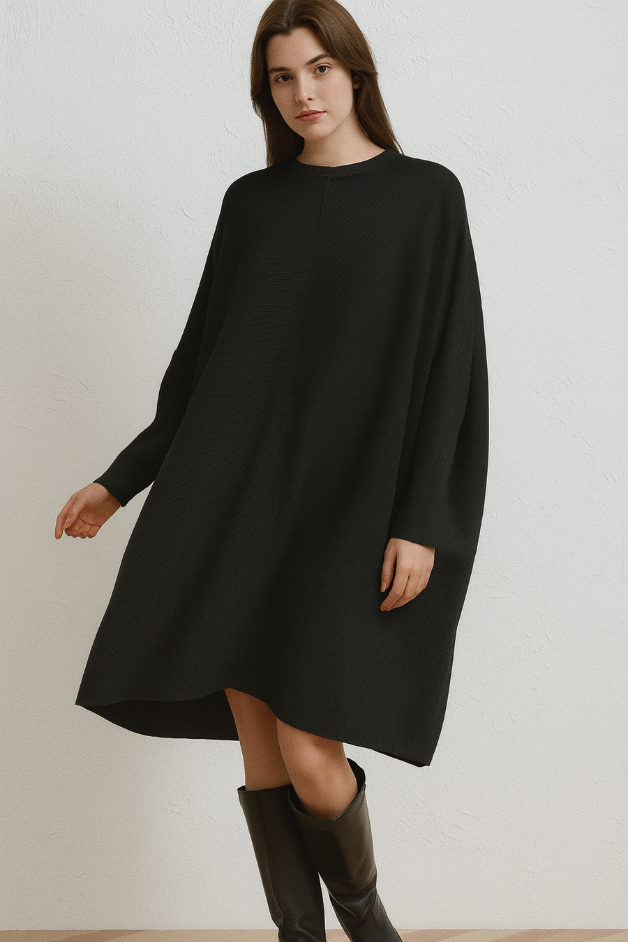 OVERSIZED RIBBED JUMPER DRESS